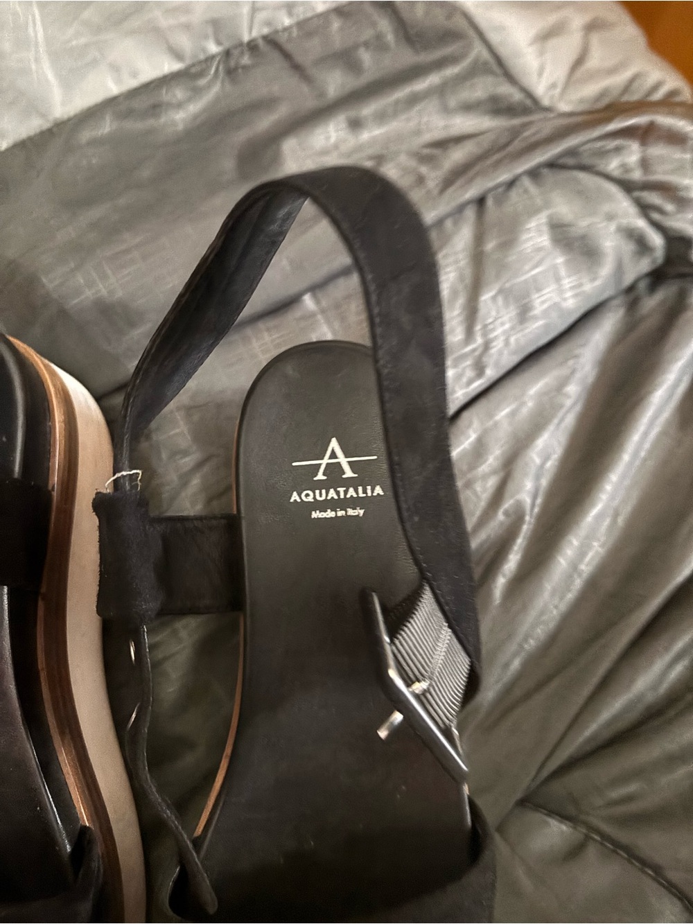 Aquatalia Black sandals. 5 1/2 - Picture 4 of 7